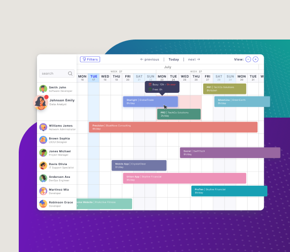 React Scheduler interface
